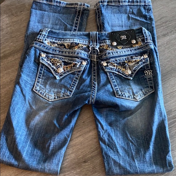 Miss Me Denim - Miss Me Studded Crystal Rhinestone Boot  Jeans 27